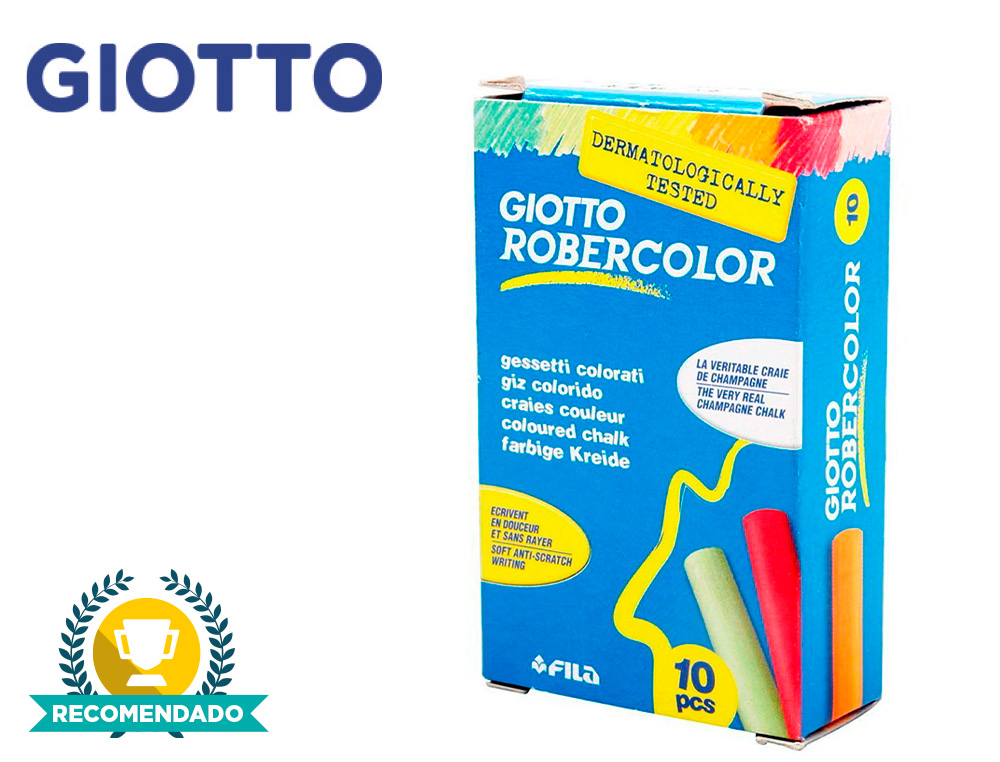 TIZA COLOR ANTIPOLVO ROBERCOLOR CAJA DE 10 UNIDADES