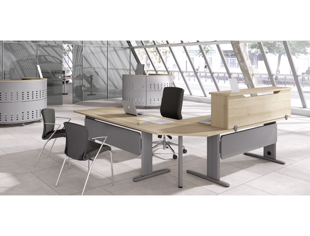 MOSTRADOR DE ALTILLO ROCADA VALIDO PARA MESAS WORK METAL EXECUTIVE 160X30X40 CM ACABADO AA01 HAYA/HAYA