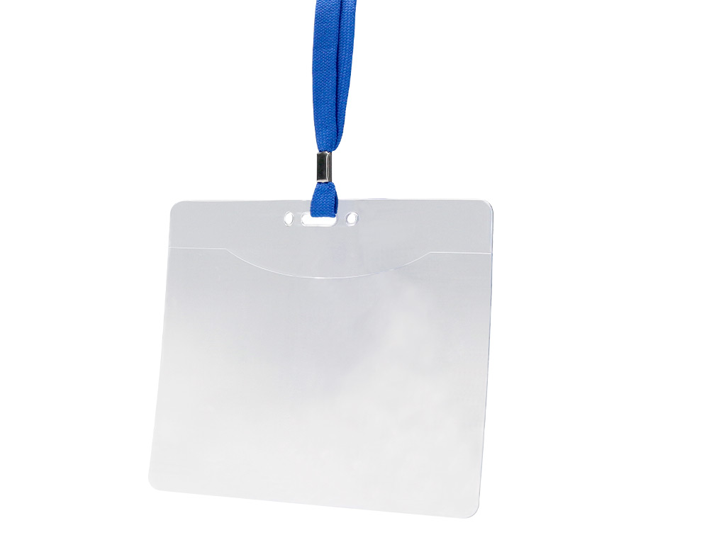 IDENTIFICADOR Q-CONNECT CON CORDON PLANO AZUL A6 154X127 MM APERTURA SUPERIOR
