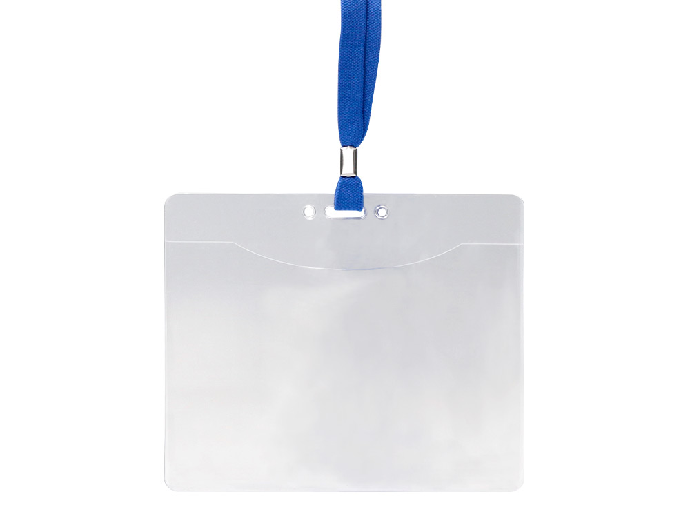 IDENTIFICADOR Q-CONNECT CON CORDON PLANO AZUL A6 154X127 MM APERTURA SUPERIOR