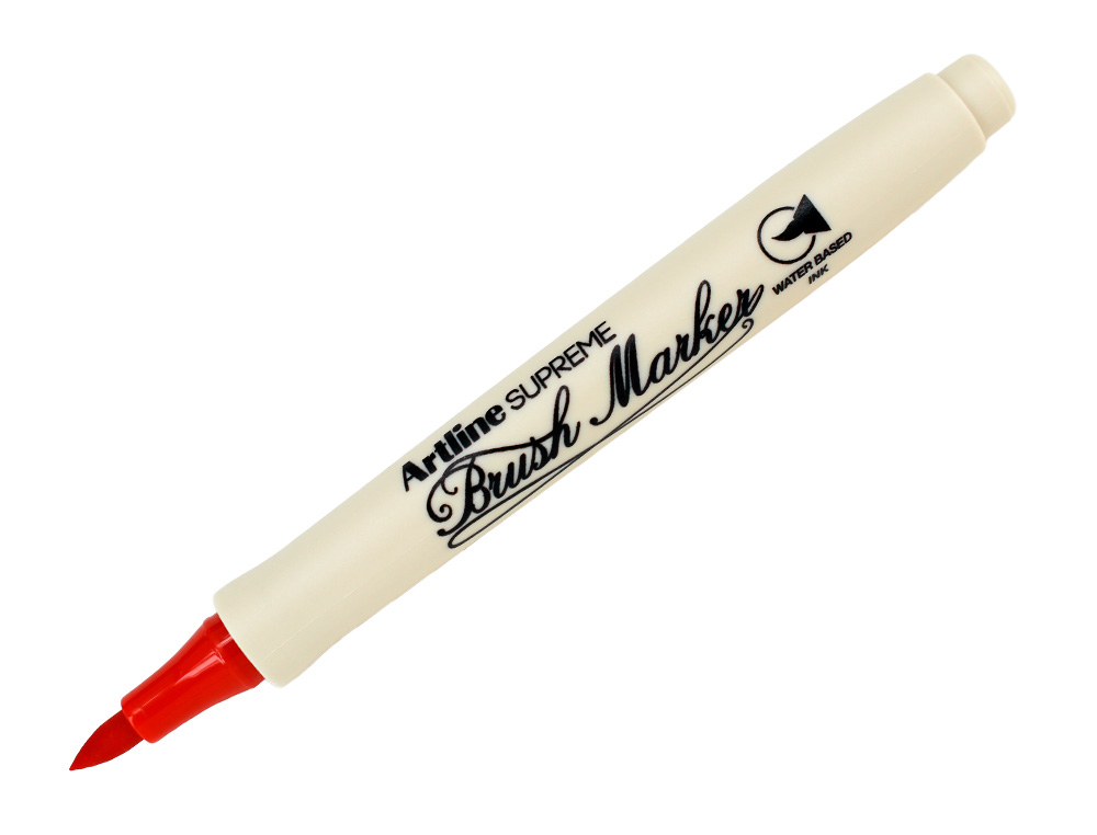 ROTULADOR ARTLINE SUPREME BRUSH EPFS PINTURA BASE DE AGUA PUNTA TIPO PINCEL TRAZO FINO ROJO