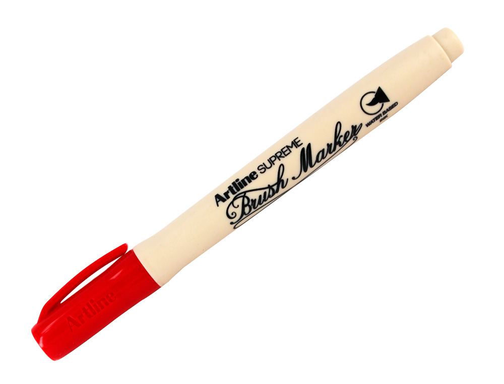 ROTULADOR ARTLINE SUPREME BRUSH EPFS PINTURA BASE DE AGUA PUNTA TIPO PINCEL TRAZO FINO ROJO