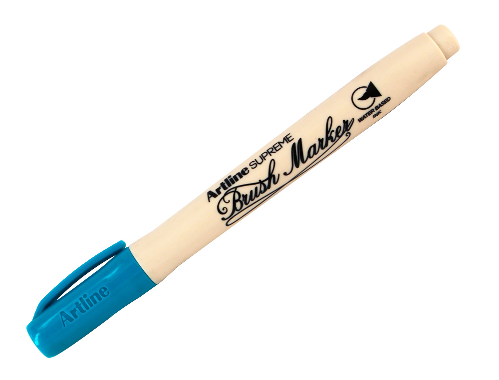 ROTULADOR ARTLINE SUPREME BRUSH EPFS PINTURA BASE DE AGUA PUNTA TIPO PINCEL TRAZO FINO TURQUESA