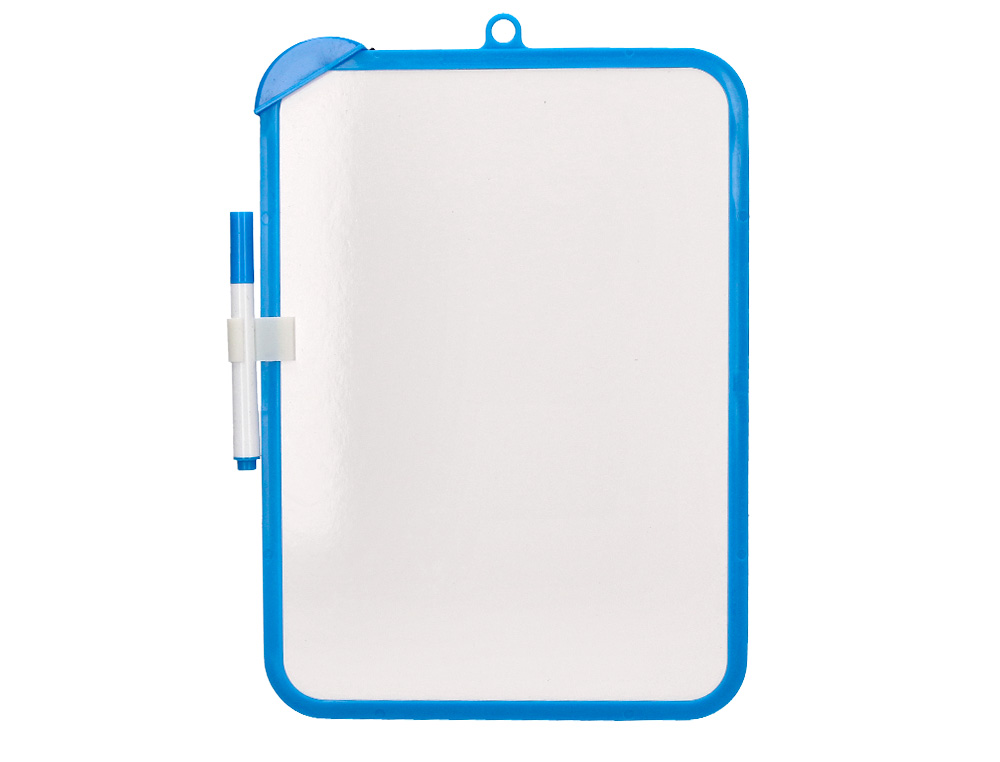 PIZARRA BLANCA LIDERPAPEL 18X26 CM DOBLE CARA LISA Y CUADRICULADA CON ROTULADOR Y BORRADOR
