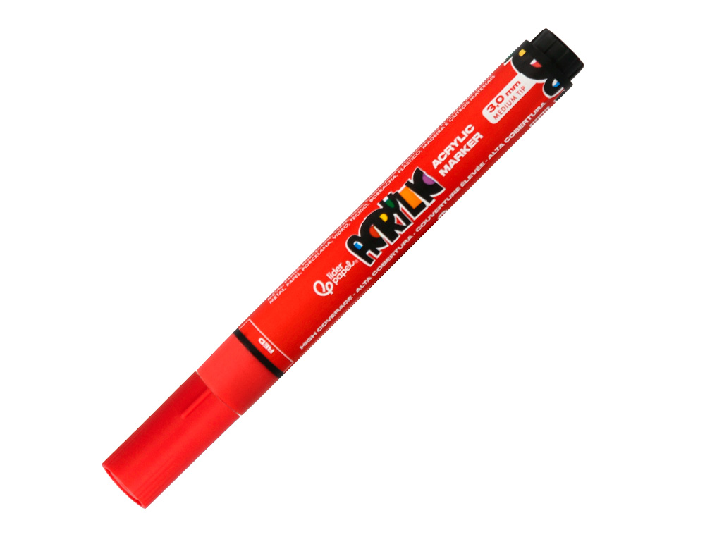 ROTULADOR LIDERPAPEL ACRYLIC BASE AGUA TODO TIPO DE SUPERFICIE PUNTA REDONDA 3MM CAJA DE 8 UNIDADES COLORES INTENSOS