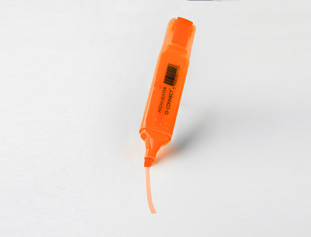 ROTULADOR Q-CONNECT FLUORESCENTE NARANJA PUNTA BISELADA