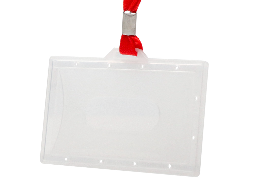IDENTIFICADOR Q-CONNECT KF03303 CON CORDON PLANO ROJO Y APERTURA LATERAL 94X60 MM