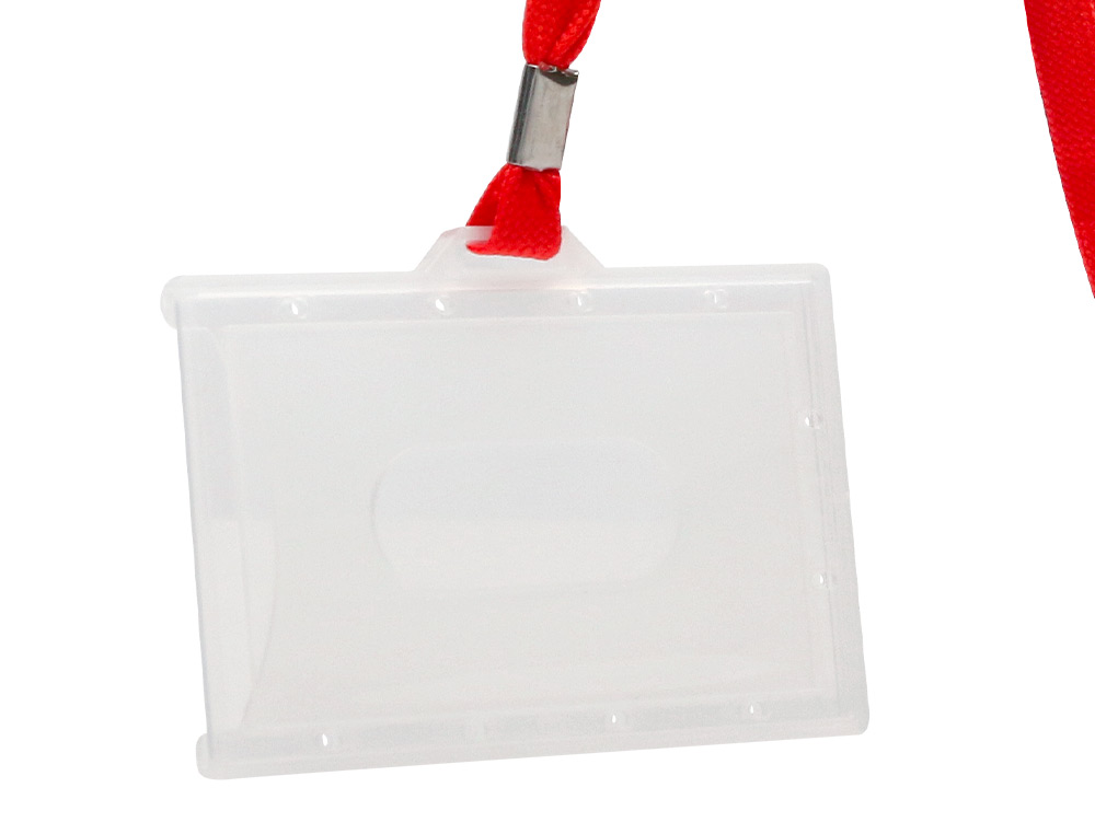 IDENTIFICADOR Q-CONNECT KF03303 CON CORDON PLANO ROJO Y APERTURA LATERAL 94X60 MM
