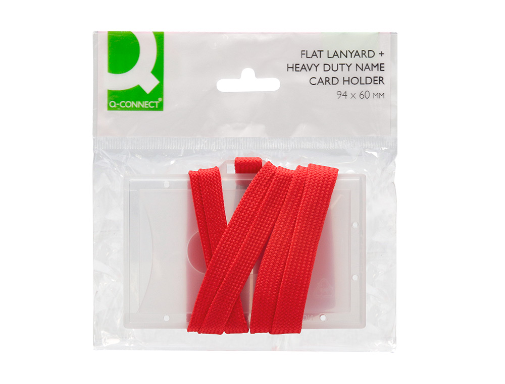 IDENTIFICADOR Q-CONNECT KF03303 CON CORDON PLANO ROJO Y APERTURA LATERAL 94X60 MM
