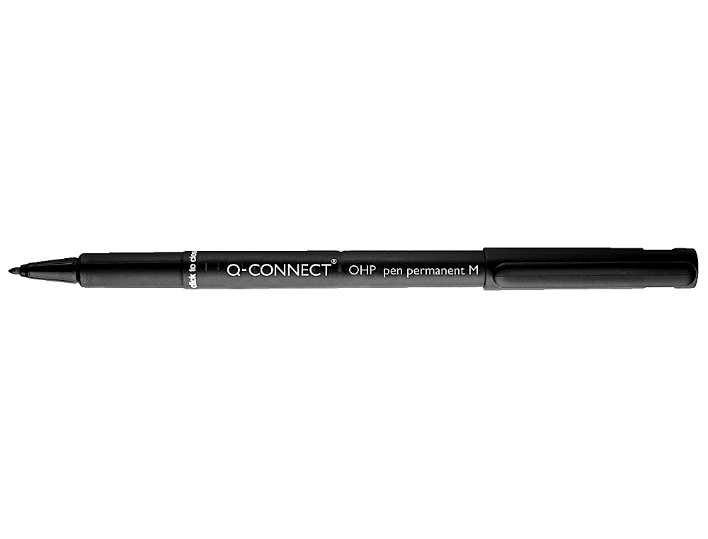 ROTULADOR Q-CONNECT RETROPROYECCION PUNTA FIBRA MEDIA REDONDA 0,8 MM PERMANENTE NEGRO