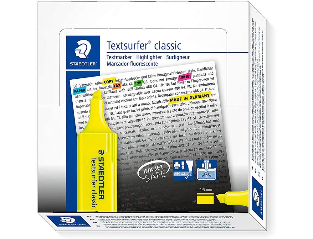 ROTULADOR STAEDTLER TEXTSURFER CLASSIC 364 FLUORESCENTE AMARILLO