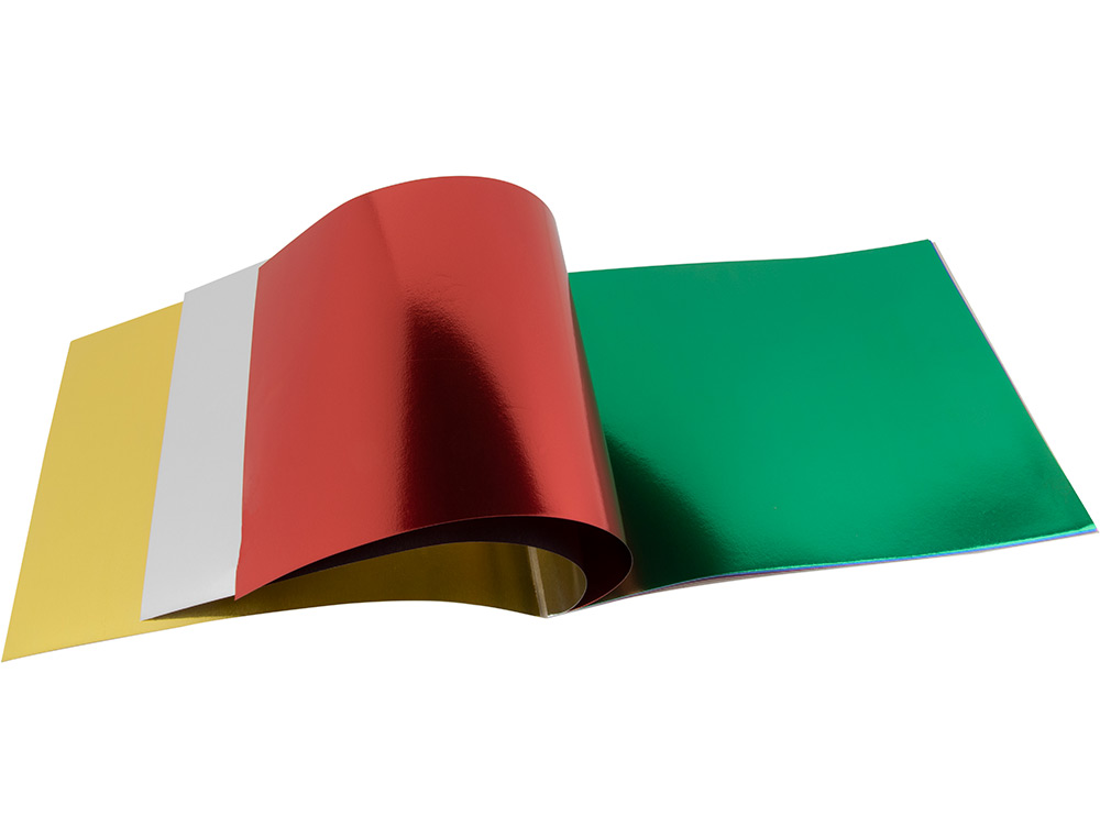 BLOC TRABAJOS MANUALES LIDERPAPEL PAPEL METALIZADO 240X315MM 10 HOJAS COLORES SURTIDOS