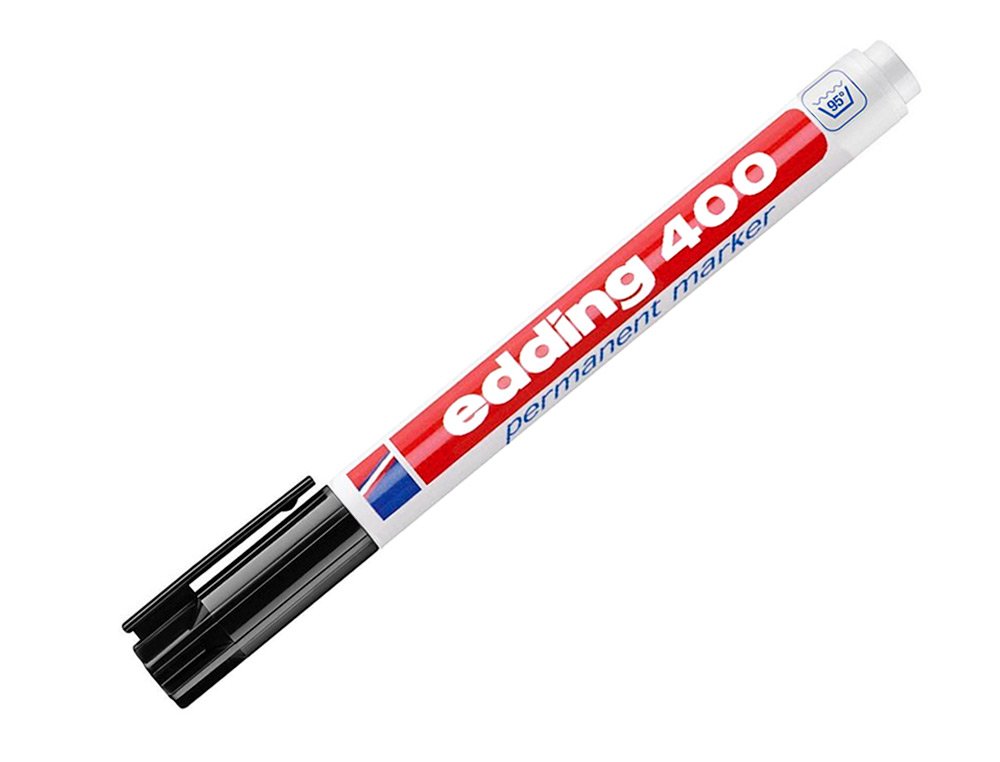 ROTULADOR EDDING MARCADOR PERMANENTE 400 NEGRO PUNTA REDONDA 1 MM RECARGABLE