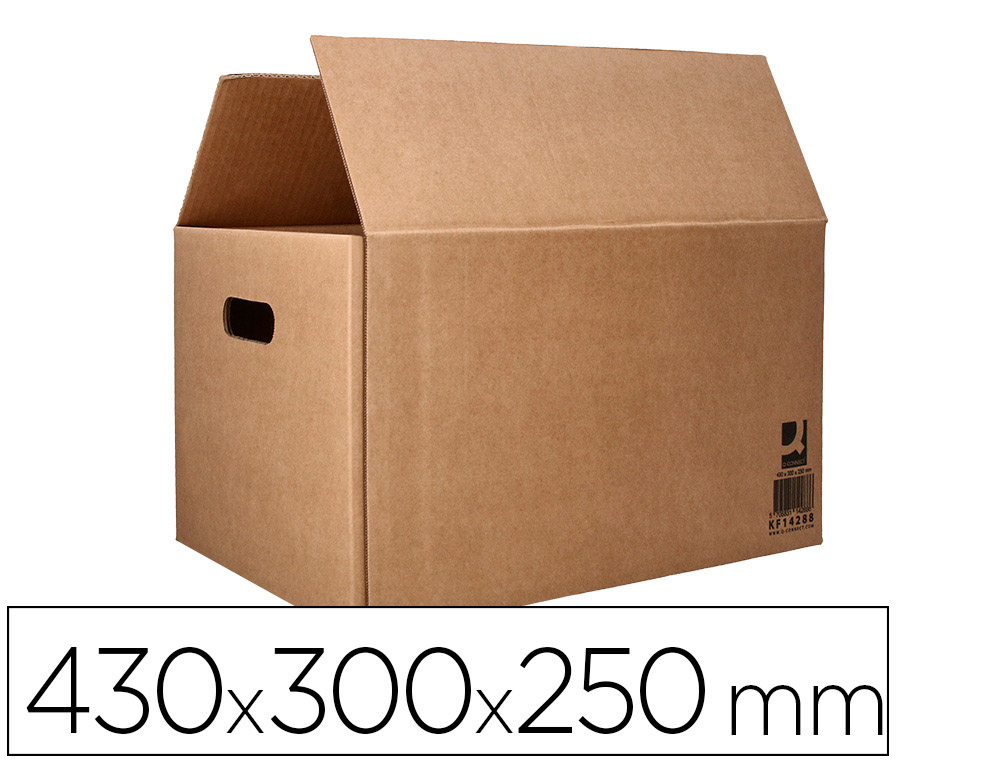 CAJA PARA EMBALAR Q-CONNECT AMERICANA ULTRARRESISTENTE CONASAS CARTON CANAL DOBLE 7 MM COLOR KRAFT 430X300X250 MM