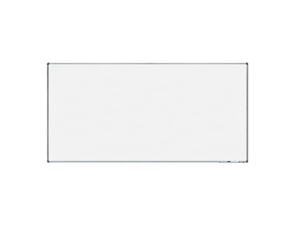 PIZARRA BLANCA ROCADA ACERO VITRIFICADO MAGNETICO MARCO ALUMINIO Y CANTONERAS PVC 240X120 CM INCLUYE BANDEJA