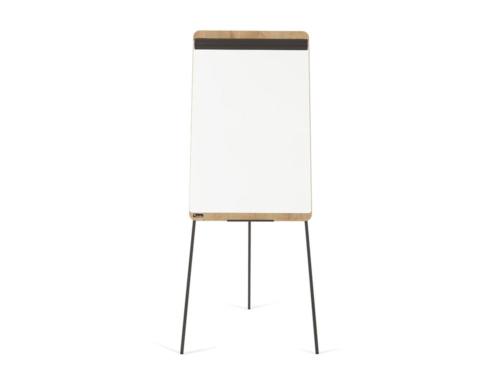PIZARRA BLANCA ROCADA TRIPODE LACADA MAGNETICA BRAZO EXTENSIBLE TABLERO COLOR ROBLE 69X99 CM ALTURA