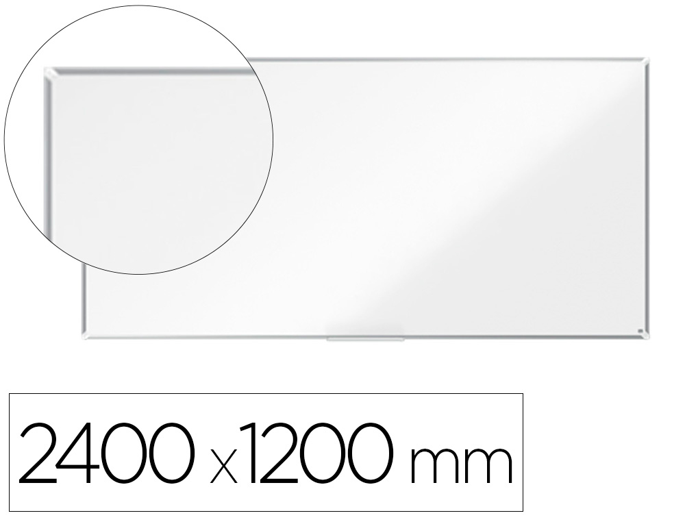 PIZARRA BLANCA NOBO PREMIUM PLUS ACERO VITRIFICADO MAGNETICA 2400X1200 MM