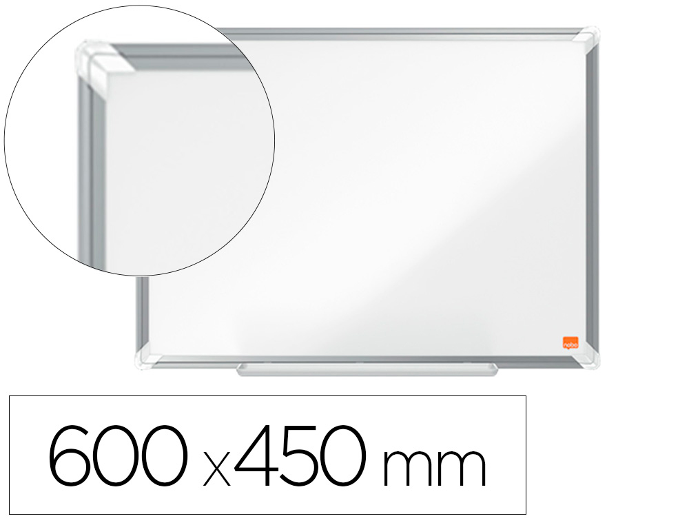 PIZARRA BLANCA NOBO PREMIUM PLUS ACERO LACADO MAGNETICA 600X450 MM