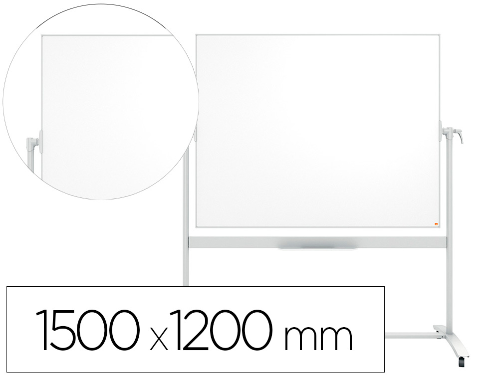 PIZARRA BLANCO NOBO CLASSIC NANO CLEAN DOBLE CARA MOVIL ACERO MAGNETICO 1500X1200 MM